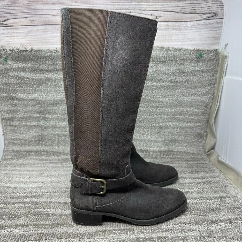 Donald J Pliner Women's Size 7.5 Beso Brown Brushed Suede Knee High Riding Boots